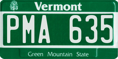VT license plate PMA635