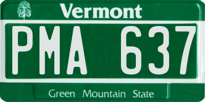 VT license plate PMA637