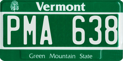 VT license plate PMA638