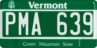VT license plate PMA639