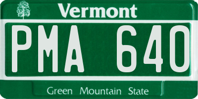VT license plate PMA640