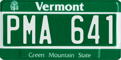 VT license plate PMA641