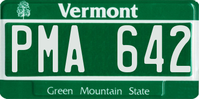 VT license plate PMA642
