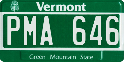 VT license plate PMA646