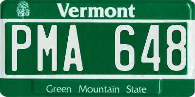 VT license plate PMA648