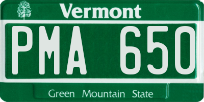 VT license plate PMA650