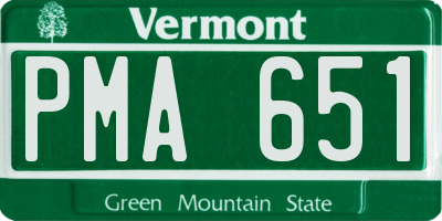 VT license plate PMA651