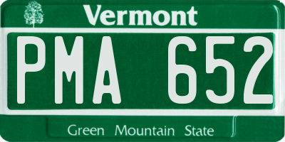 VT license plate PMA652