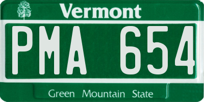 VT license plate PMA654