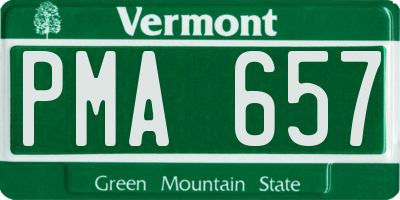 VT license plate PMA657