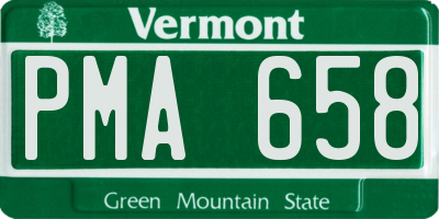 VT license plate PMA658
