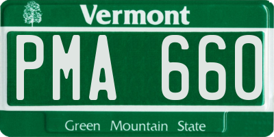 VT license plate PMA660