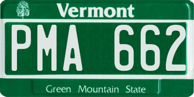 VT license plate PMA662