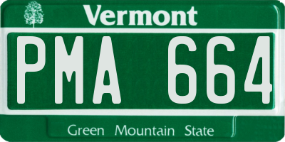 VT license plate PMA664