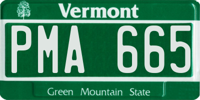 VT license plate PMA665