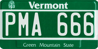 VT license plate PMA666