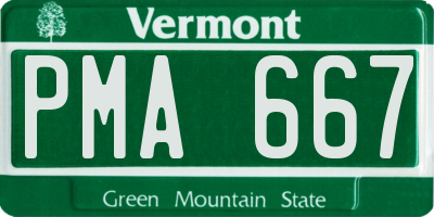 VT license plate PMA667