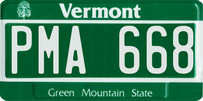 VT license plate PMA668