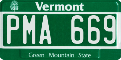 VT license plate PMA669