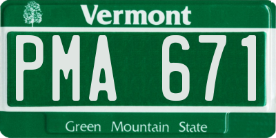 VT license plate PMA671