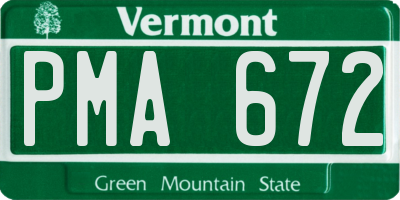 VT license plate PMA672