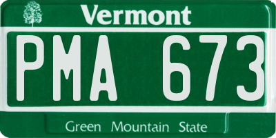 VT license plate PMA673