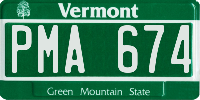VT license plate PMA674