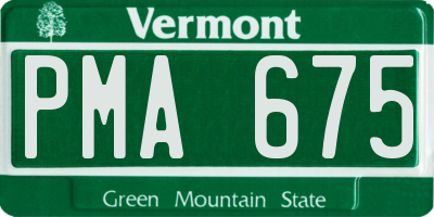 VT license plate PMA675