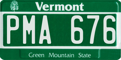 VT license plate PMA676