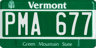 VT license plate PMA677