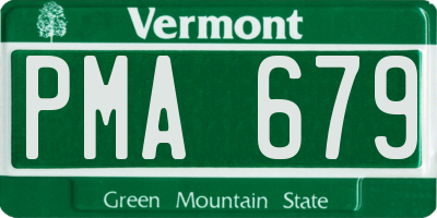 VT license plate PMA679