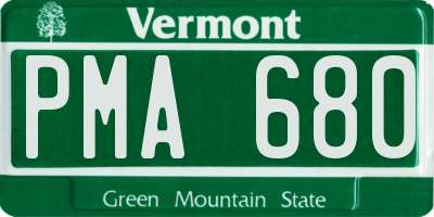 VT license plate PMA680