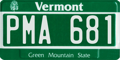 VT license plate PMA681