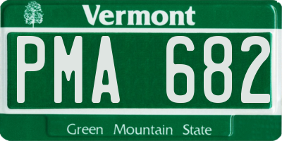 VT license plate PMA682