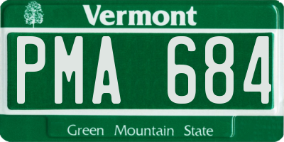 VT license plate PMA684