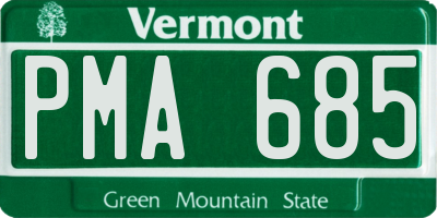 VT license plate PMA685
