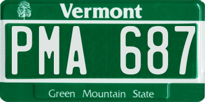 VT license plate PMA687