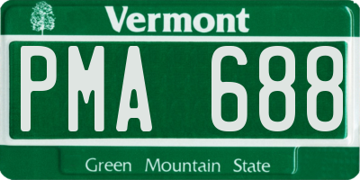 VT license plate PMA688