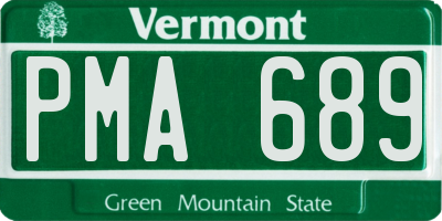 VT license plate PMA689