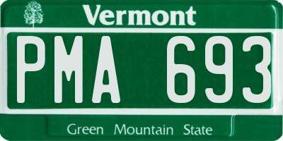 VT license plate PMA693