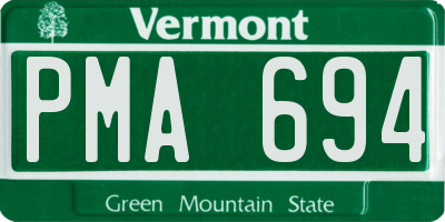 VT license plate PMA694