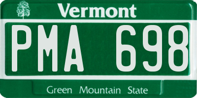 VT license plate PMA698