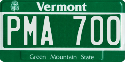 VT license plate PMA700