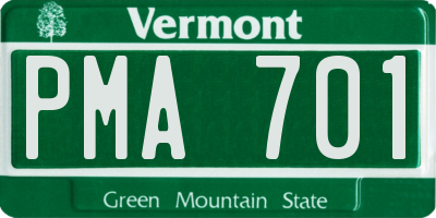 VT license plate PMA701
