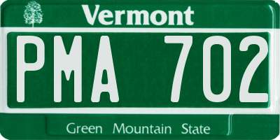 VT license plate PMA702