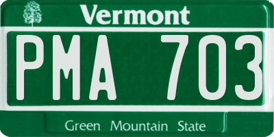 VT license plate PMA703