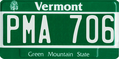 VT license plate PMA706