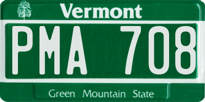 VT license plate PMA708
