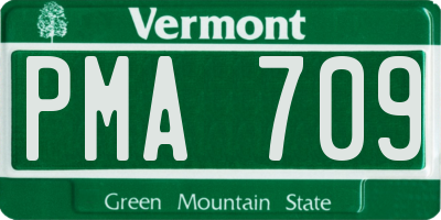 VT license plate PMA709