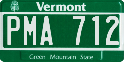 VT license plate PMA712
